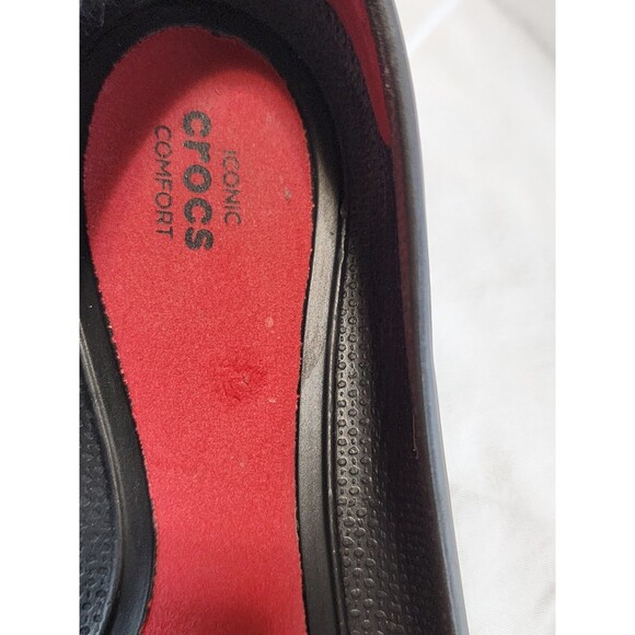 Crocs Iconic Comfort Lina Ballet Flats Black Shoes Women’s Size 8 Slip On - Picture 4 of 10